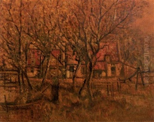 A Farmyard Oil Painting by Henri Van Daalhoff