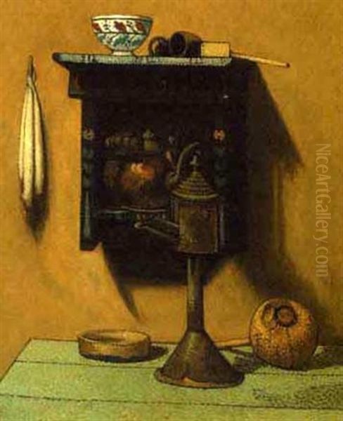 Still Life With Kettle Oil Painting by Henri Van Daalhoff