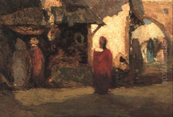 Les Bouchers, Maroc Oil Painting by Charles Henri Gaston Dagnac-Riviere