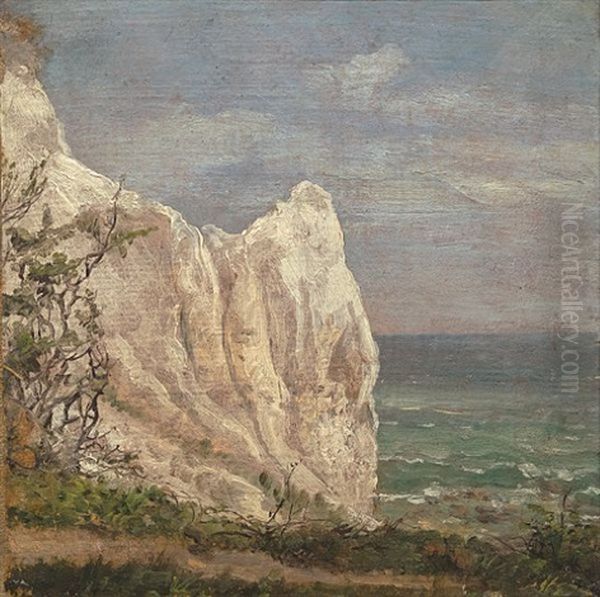 Moens Klint Oil Painting by Johan Christian Dahl
