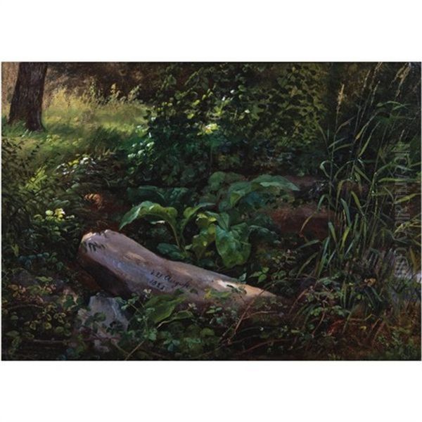Skogstudie Fra Grosser Haven I Dresden (the Grosser Garten, Dresden) Oil Painting by Johan Wilhelm Ludwig Dahl