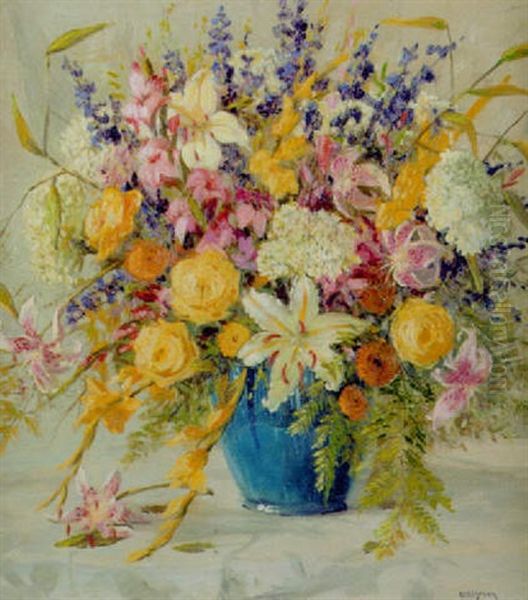 Floral Still Life Oil Painting by Charles William Dahlgreen