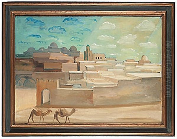 Arabisk Stad, Tunisien Oil Painting by Ewald Dahlskog