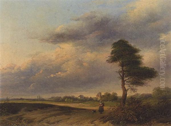 Sommerlandschaft Oil Painting by Jacob Dahmen
