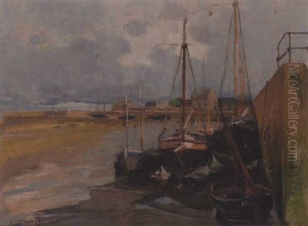 Sicht Auf Hafen Mit Booten Oil Painting by Emile Charles Dameron