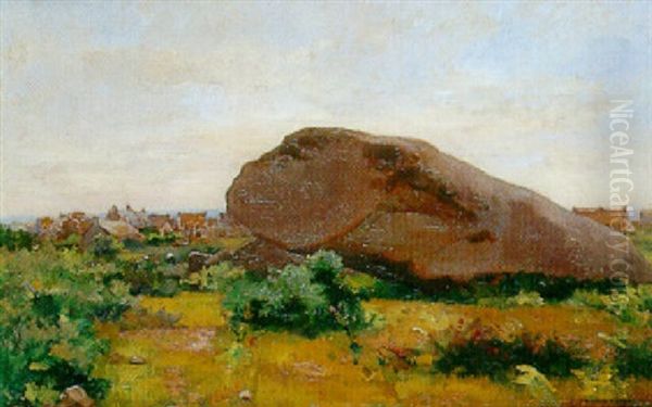 Paysage Breton Au Dolmen Oil Painting by Pierre Emmanuel Eugene Damoye
