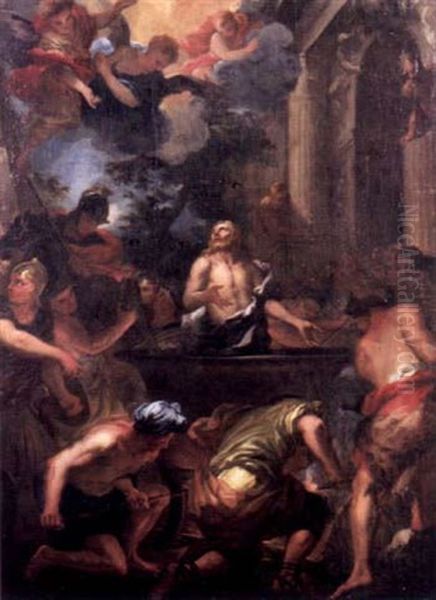 Le Martyre De Saint Jean L'evangeliste A La Porte Romaine Oil Painting by Pietro Dandini
