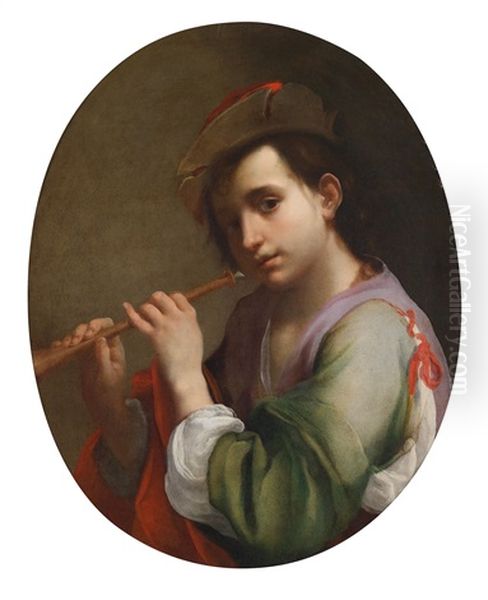 Flotenspieler Oil Painting by Vincenzo Dandini