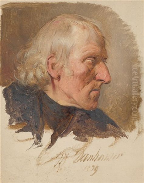 Bildnis Eines Herrn (study) Oil Painting by Josef Danhauser