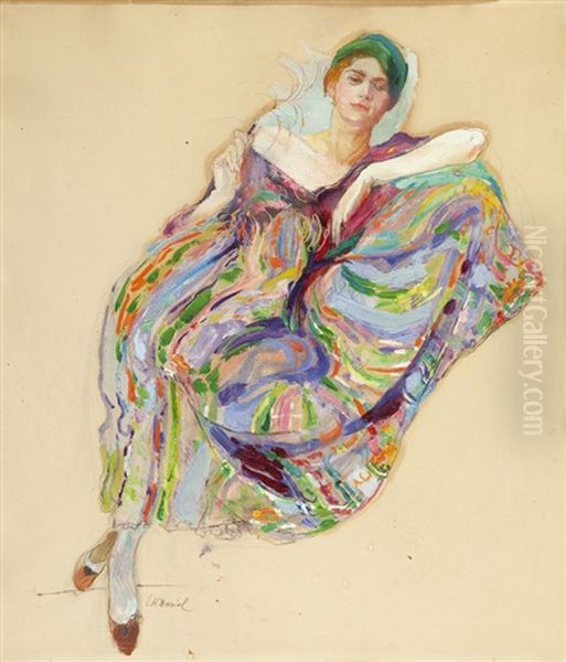 Siedzaca Oil Painting by Stefania Daniel-Kossowska