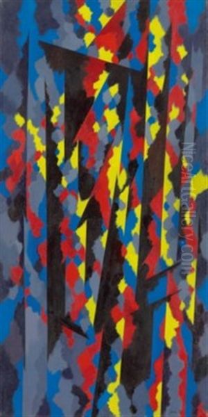 Vertical Red/yellow Oil Painting by William Daniell