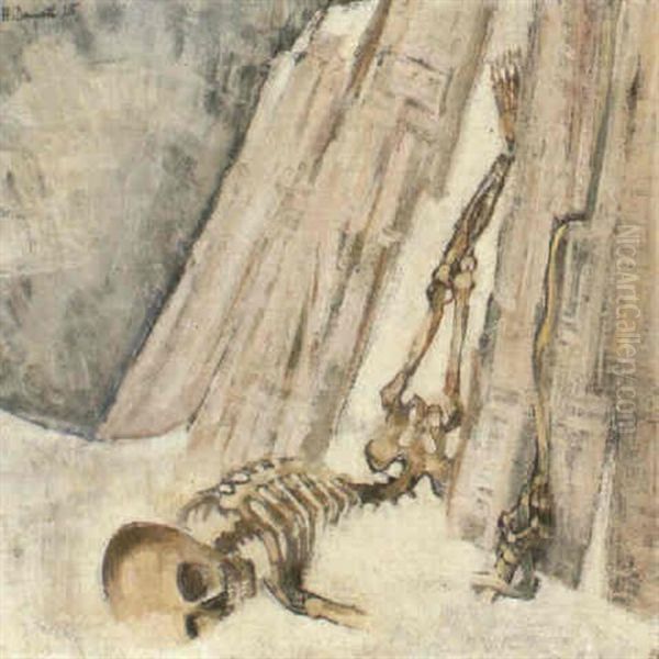 Bergtod Oil Painting by Heinrich Danioth