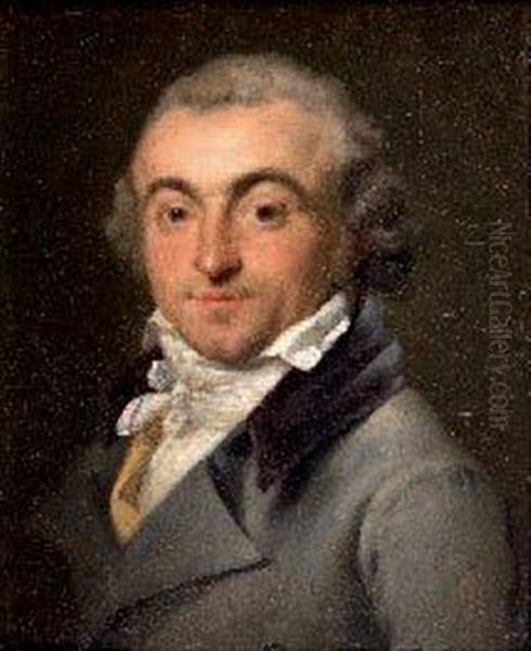 Portrait D'homme A La Veste Grise Oil Painting by Henri-Pierre Danloux