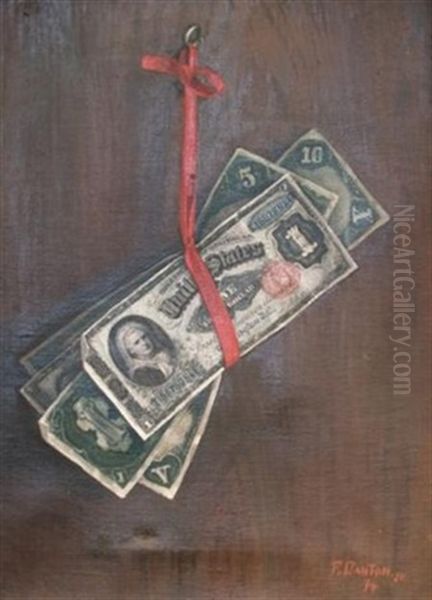 Money Trompe L'oeil Oil Painting by Ferdinand Danton the Younger