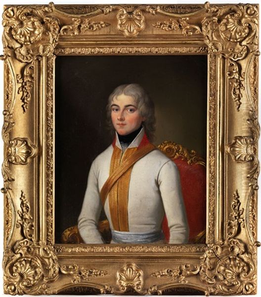 Portrait Des Wilhelm Ludwig Von Arnim Als Rittmeister Der Gendarmes Oil Painting by Joseph Friedrich August Darbes