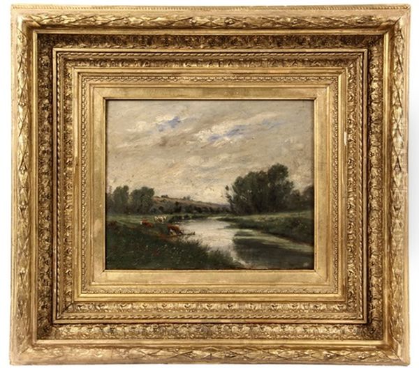 On The Marne Oil Painting by Charles Francois Daubigny