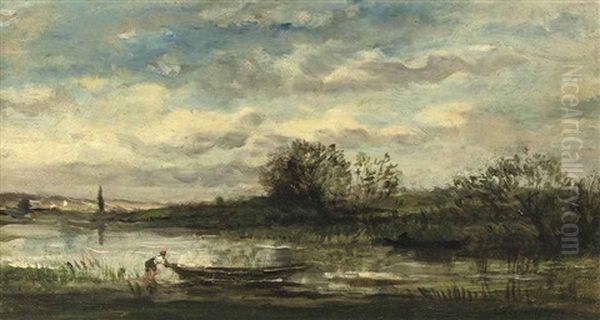 Paysage Oil Painting by Charles Francois Daubigny