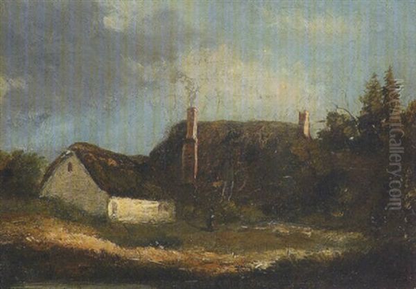 Reetgedecktes Bauerngehoft Oil Painting by Charles Francois Daubigny