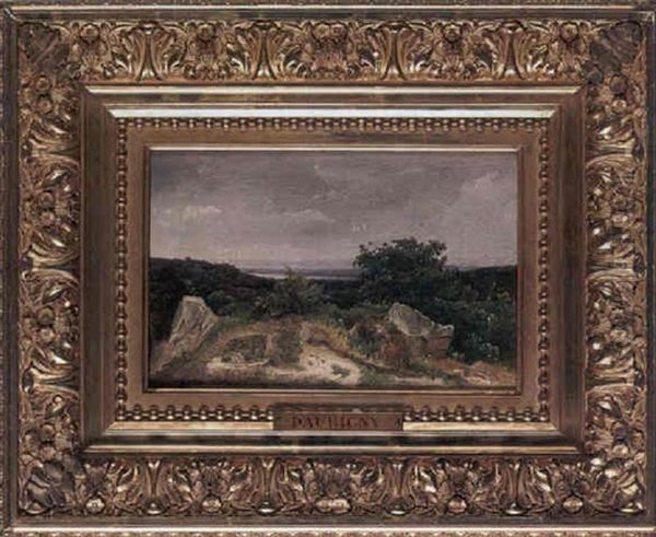 Vicinity Of Fontainbleau Oil Painting by Charles-Francois Daubigny