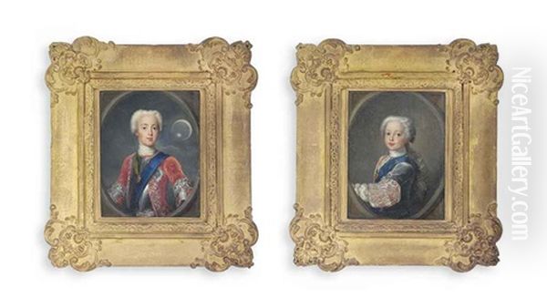 Prince Charles Edward Stuart (1720-1788), Known As Bonnie Prince Charlie Or The Young Pretender;  Henry Benedict Stuart, Cardinal York (1725-1807) (pair) Oil Painting by Antonio David