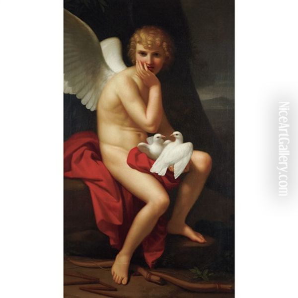 Cupid Chastised Oil Painting by Jacques-Louis David