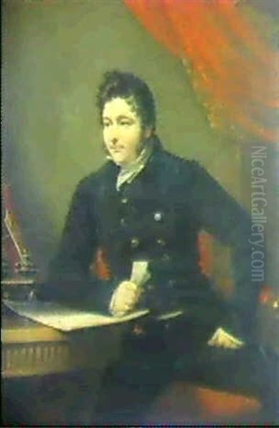 Bildnis John Bernard Logier Oil Painting by Jacques-Louis David