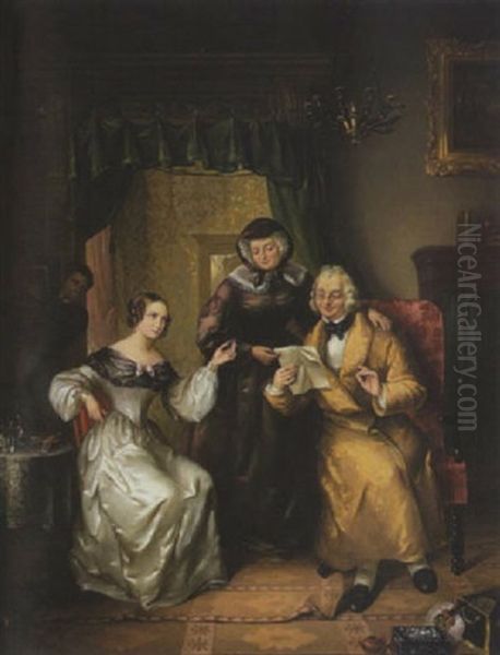 Der Brief Des Brautigams Oil Painting by Ezechiel Davidson