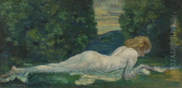 Lounging Oil Painting by Arthur B. Davies