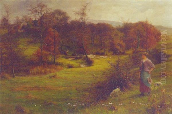 The Shepherd's Greeting Oil Painting by James Hey Davies