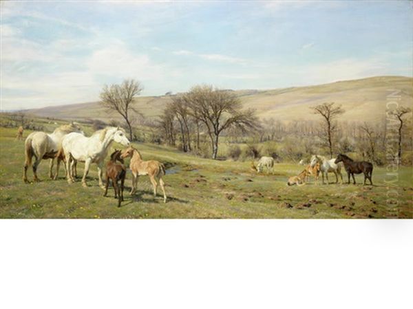 Spring Time Oil Painting by Henry William Banks Davis