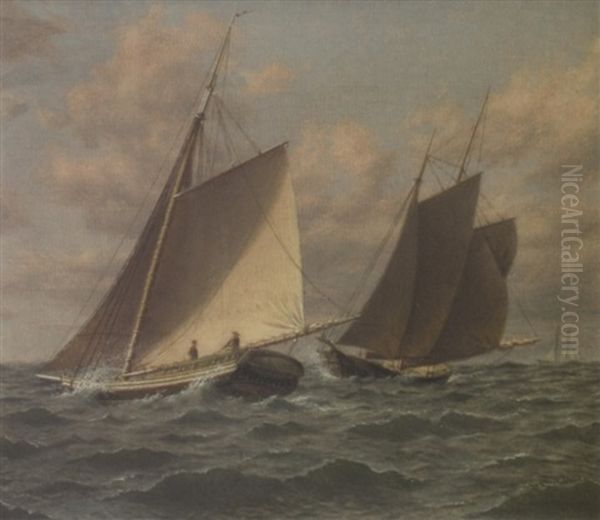 A Close Shave Oil Painting by William Moore Davis