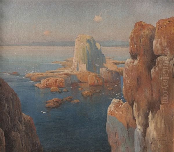 Costa Con Acantilados Oil Painting by Carlos Maria De Santiago