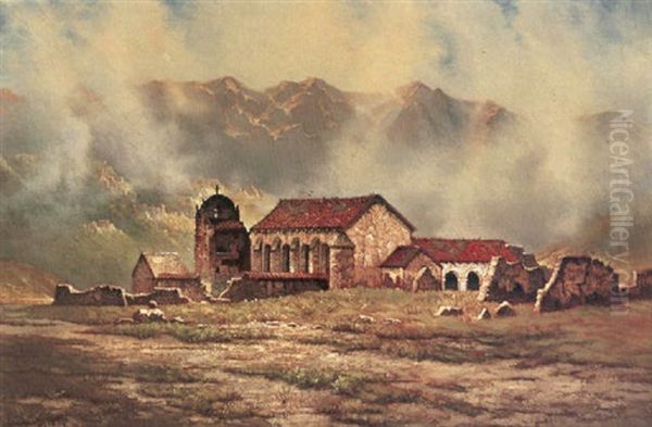 The Santa Ines Mission Oil Painting by Edwin Deakin