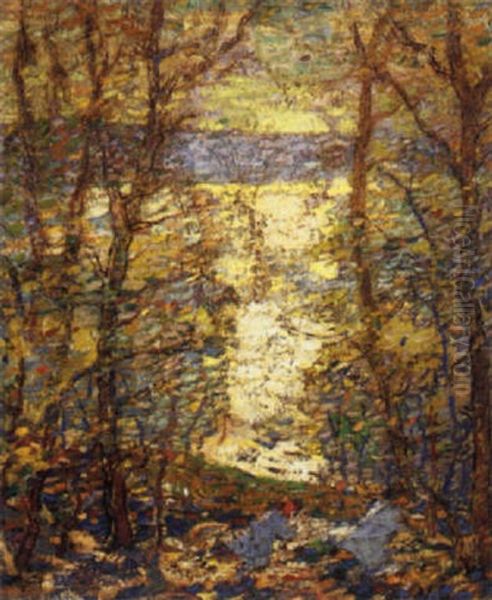 Riverside Play Oil Painting by Perrine van Dearing