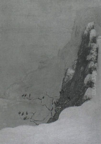 Winter Cliffs Oil Painting by Perrine van Dearing