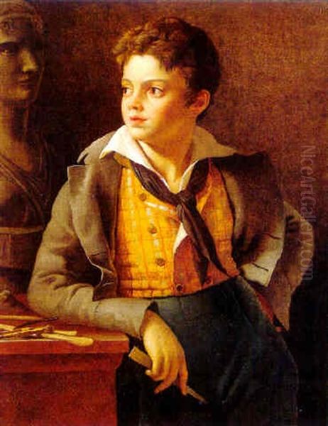 Portrait Of A Sculptor Oil Painting by Auguste-Hyacinthe Debay