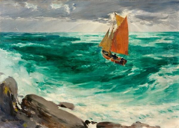 Rybari Oil Painting by Jan Dedina