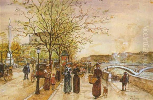 Boulevard De Paris Oil Painting by Jan Dedina