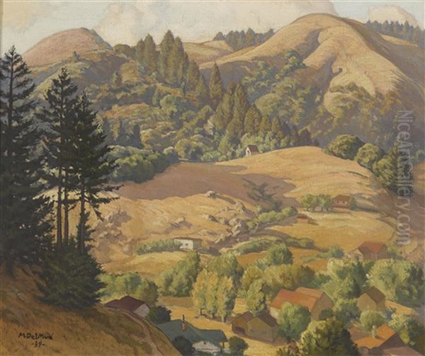 Forest Knolls, Marin County Oil Painting by Maurice Auguste Del Mue