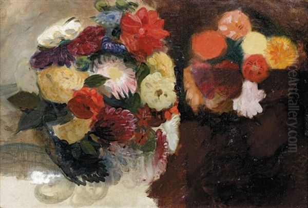 Etude De Fleurs (study) Oil Painting by Eugene Delacroix