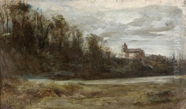 Paysage Des Environs De Frepillon Oil Painting by Eugene Delacroix