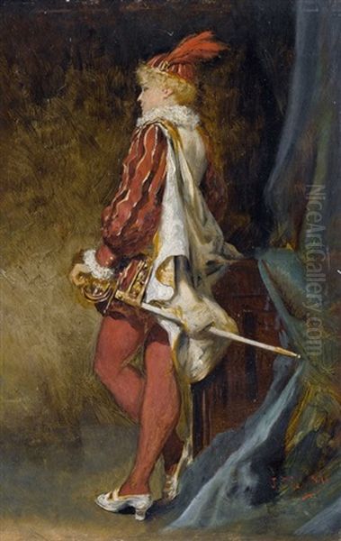 Bildnis Eines Mannes In Historischem Kostum Oil Painting by Jules-Elie Delaunay