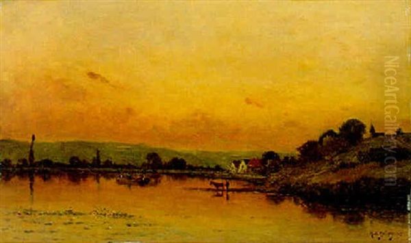Le Bords De L'oise Oil Painting by Hippolyte Camille Delpy