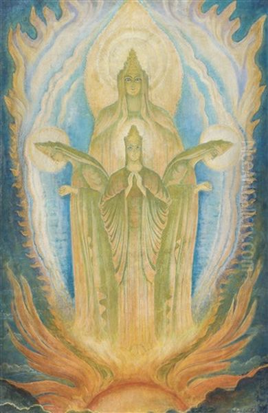 Les Kumaras Oil Painting by Jean Delville