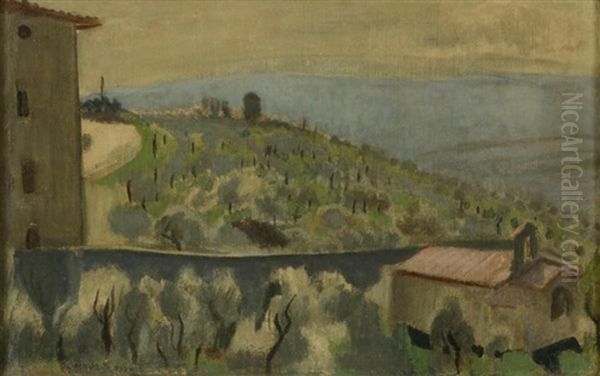 La Maison De L'ermit A Assise Oil Painting by Maurice Denis