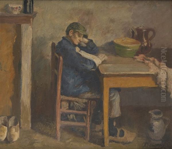 Le Repos Force Oil Painting by Alexandre Denonne
