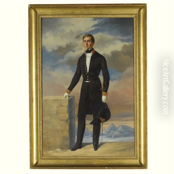 Portrait Of A Gentleman Oil Painting by Pierre-Hilaire-Andre Deschamps
