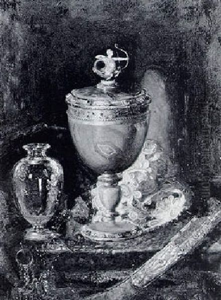 Nature Morte Auc Pieces D'orfevrerie Oil Painting by Blaise Alexandre Desgoffe