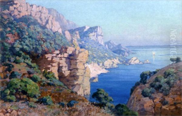 Calanques Oil Painting by Eugene Deshayes