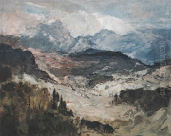 La Vallee Du Paillon Oil Painting by Louis Marie Desire-Lucas